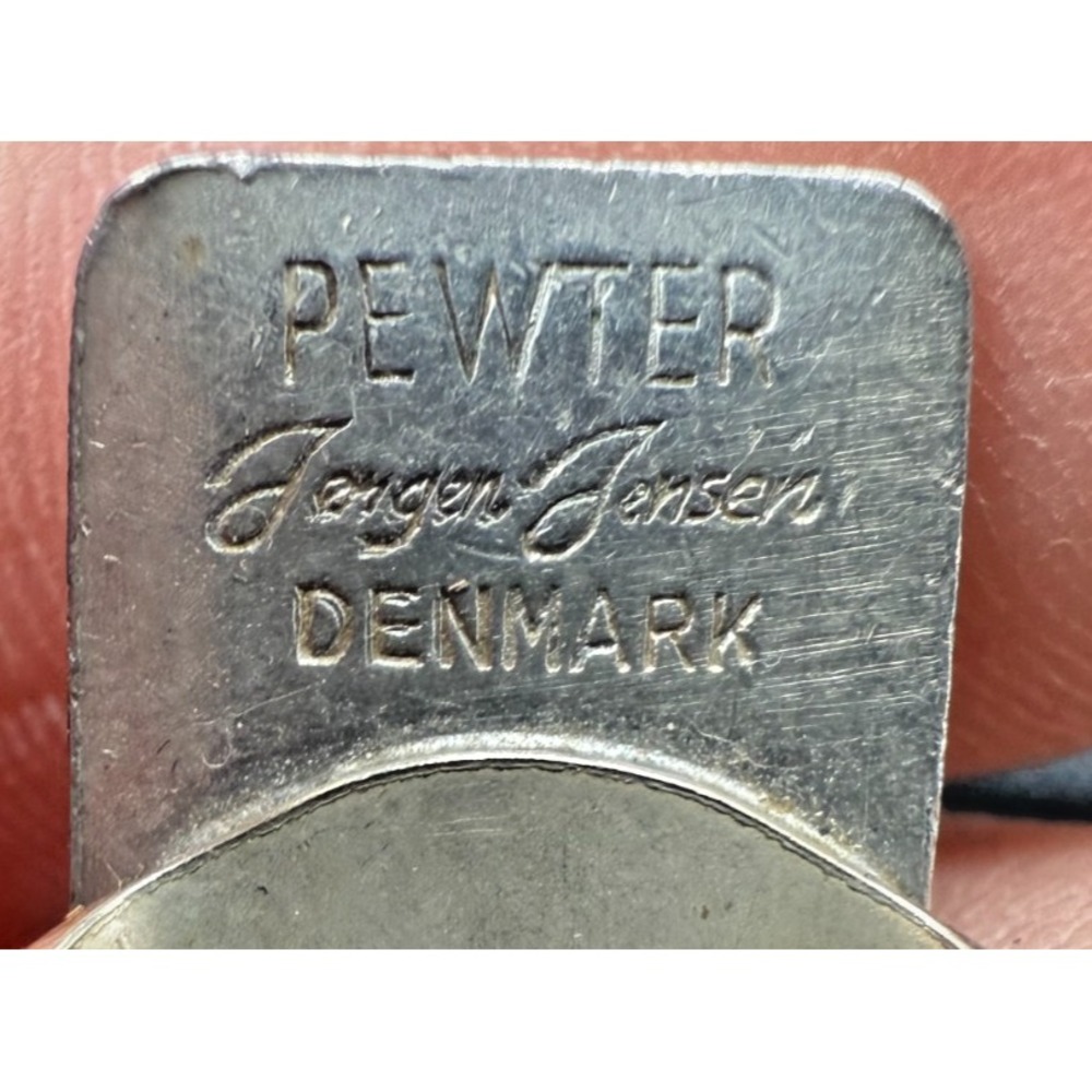 Jorgen Jensen Denmark Pewter‎ Ring 230 Blue Glass Modernist Scandinavian MCM